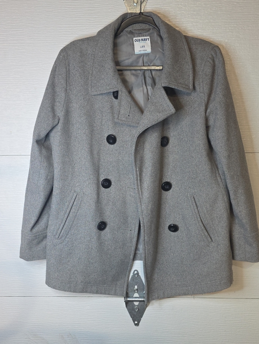 Old Navy Gray Double-Breasted Peacoat
